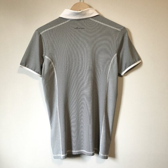 Abacus Button Collar Pinstripe Drycool Polo Golf Shirt - Picture 3 of 16